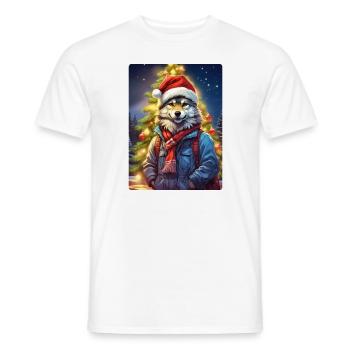 Loup de Noël 1.1 - T-shirt homme - blanc - Devant - AI Model Male 178 dark (178cm)
