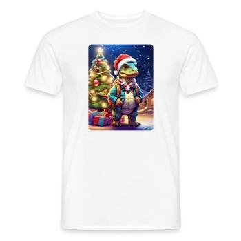 Weihnachten Dino 1.2 - Männer T-Shirt - Weiß - Vorne - AI Model Male 178 dark (178cm)