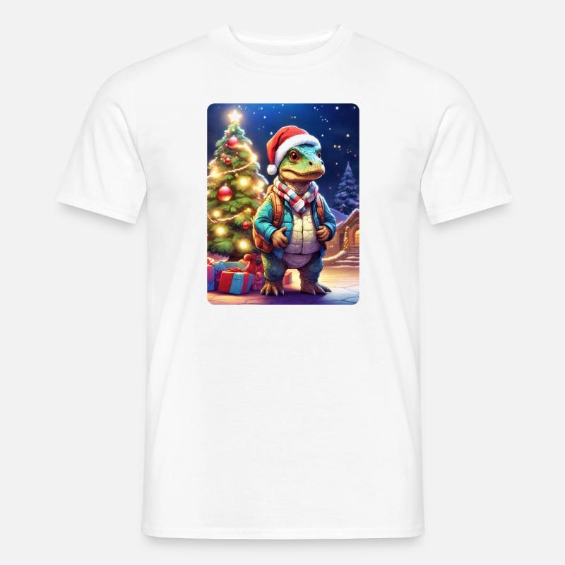 Weihnachten Dino 1.2 - Männer T-Shirt - Weiß