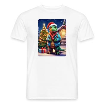 Weihnachten Dino 1.4 - Männer T-Shirt - Weiß - Vorne - AI Model Male 178 dark (178cm)