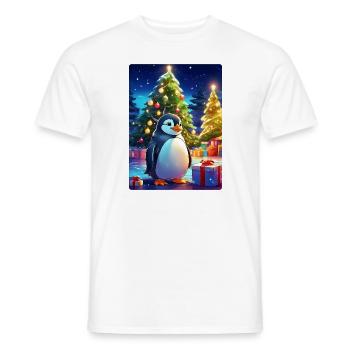 Christmas Penguin 1.2 - Men's T-Shirt - white - Front - AI Model Male 178 dark (178cm)