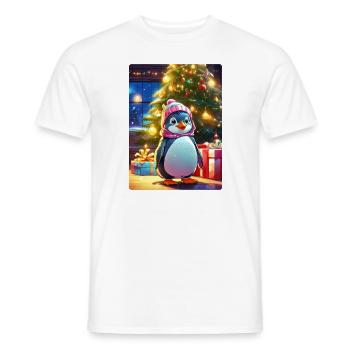 Christmas Penguin 1.4 - Men's T-Shirt - white - Front - AI Model Male 178 dark (178cm)