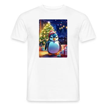 Christmas Penguin 1.3 - Men's T-Shirt - white - Front - AI Model Male 178 dark (178cm)