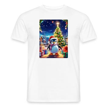 Christmas Penguin 1.7 - Men's T-Shirt - white - Front - AI Model Male 178 dark (178cm)