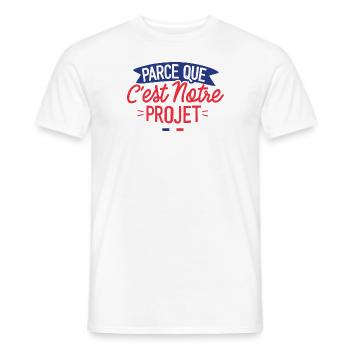 Parce que c'est notre projet - T-shirt homme - blanc - Devant - AI Model Male 178 dark (178cm)