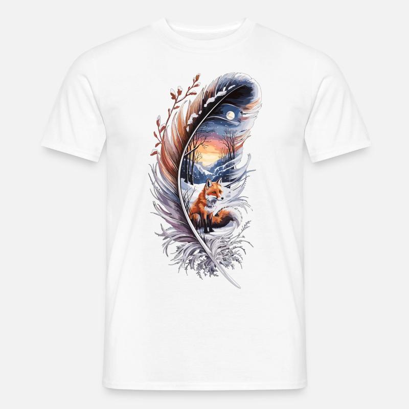 Fuchs im Schnee – Waldliebe - Männer T-Shirt - Weiß