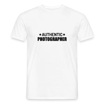Photographer Photo Fotograf Photographe - Men's T-Shirt - white - Front - AI Model Male 178 dark (178cm)