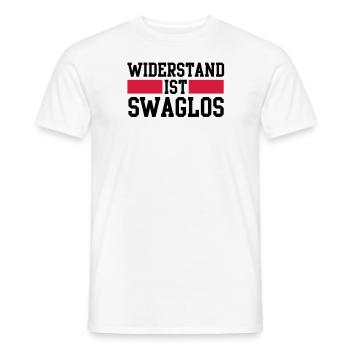 widerstand ist swaglos - T-shirt homme - blanc - Devant - AI Model Male 178 dark (178cm)