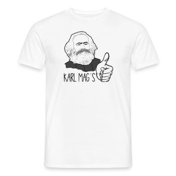 Karl Marx mags Humorvolle Parodie - Männer T-Shirt - Weiß - Vorne - AI Model Male 178 dark (178cm)