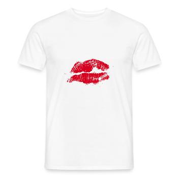 Kissing Lips Lipstick Cadeau de la Saint-Valentin - T-shirt homme - blanc - Devant - AI Model Male 178 dark (178cm)