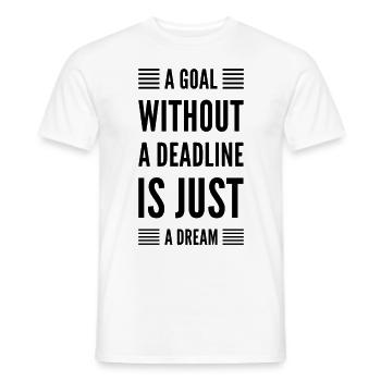 Objectif de devis motivationnel sans date limite - T-shirt homme - blanc - Devant - AI Model Male 178 dark (178cm)