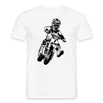 Kids motocross - KIDS MX - Men's T-Shirt - white - Front - AI Model Male 178 dark (178cm)