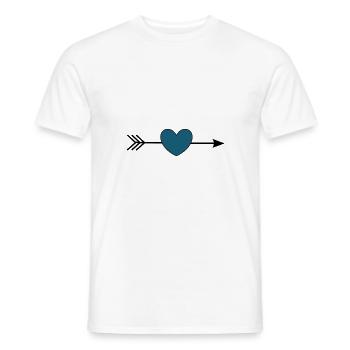 blaues Herz mit Pfeil Valentinstag - Männer T-Shirt - Weiß - Vorne - AI Model Male 178 dark (178cm)