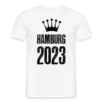 Hambourg 2023 Couronne - T-shirt homme - blanc - Devant - AI Model Male 178 dark (178cm)
