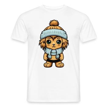 Löwe Winter Tier Baby Comic - Männer T-Shirt - Weiß - Vorne - AI Model Male 178 dark (178cm)
