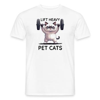 Gym Musculation Chat - T-shirt homme - blanc - Devant - AI Model Male 178 dark (178cm)
