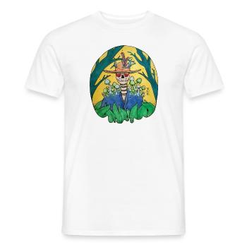 Squelette avec chapeau - T-shirt homme - blanc - Devant - AI Model Male 178 dark (178cm)