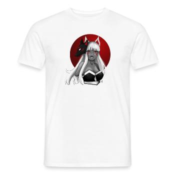 Kitsune - T-shirt homme - blanc - Devant - AI Model Male 178 dark (178cm)