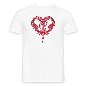 Gothic Heart red - T-shirt homme - blanc - Devant - AI Model Male 178 dark (178cm)