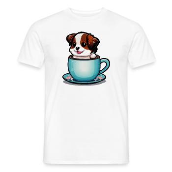 Chien mignon: Rien ne vaut le sourire d’un chien - T-shirt homme - blanc - Devant - AI Model Male 178 dark (178cm)