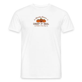 Halloween Creep it Real, Kürbis Herbst - Männer T-Shirt - Weiß - Vorne - AI Model Male 178 dark (178cm)