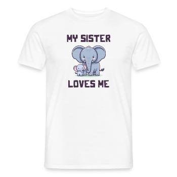Ma sœur m’aime - Dictons de bébé - Meine Schweste - T-shirt homme - blanc - Devant - AI Model Male 178 dark (178cm)