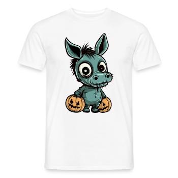Donkey Halloween Comic Funny - Men's T-Shirt - white - Front - AI Model Male 178 dark (178cm)