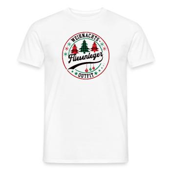 Fliesenleger Weihnachten Kollege Bodenleger - Männer T-Shirt - Weiß - Vorne - AI Model Male 178 dark (178cm)