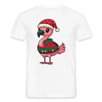 Flamingo Weihnachten Comic - Männer T-Shirt - Weiß - Vorne - AI Model Male 178 dark (178cm)
