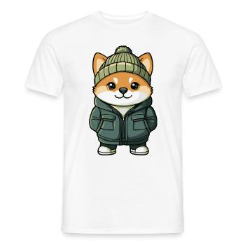 Akita Inu Hund Winter - Männer T-Shirt - Weiß - Vorne - AI Model Male 178 dark (178cm)