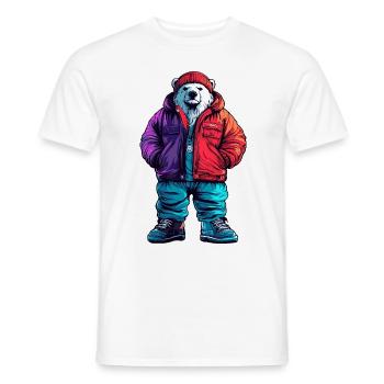 Polar Bear Funny Winter - Men's T-Shirt - white - Front - AI Model Male 178 dark (178cm)
