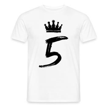 5 Number Crown - Men's T-Shirt - white - Front - AI Model Male 178 dark (178cm)