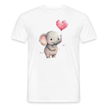 Cute elephant - Men's T-Shirt - white - Front - AI Model Male 178 dark (178cm)