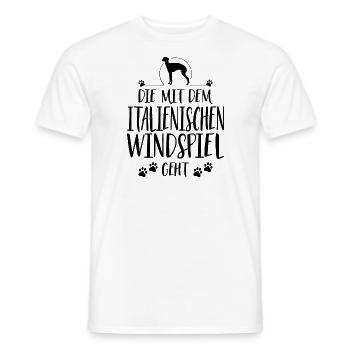 DIE MIT ITALIENISCHEN WINDSPIEL GEHT Wilsigns - Männer T-Shirt - Weiß - Vorne - AI Model Male 178 dark (178cm)