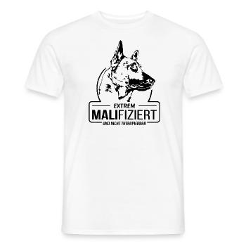 MALIFIZIERT Malinois Hunde Spruch Hund Wilsigns - Männer T-Shirt - Weiß - Vorne - AI Model Male 178 dark (178cm)