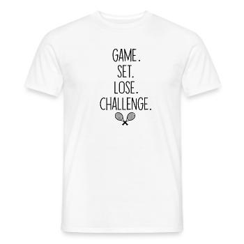 Tennis - Game - Set - Lose - Challenge - Men's T-Shirt - white - Front - AI Model Male 178 dark (178cm)