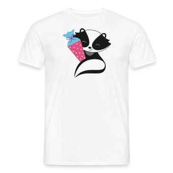 Skunk avec cône d’école inscription à l’école - T-shirt homme - blanc - Devant - AI Model Male 178 dark (178cm)