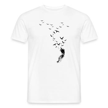 Birds Feather Vögel Feder - Männer T-Shirt - Weiß - Vorne - AI Model Male 178 dark (178cm)