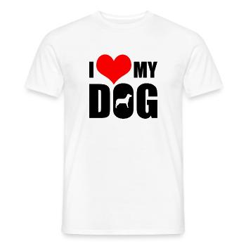 Dog, Dog - Men's T-Shirt - white - Front - AI Model Male 178 dark (178cm)