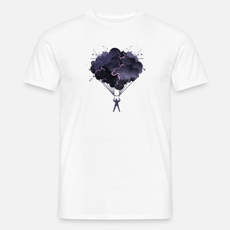 Fallschirm Gewitter skydive skydiving blitz - Männer T-Shirt - Weiß