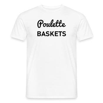poulette baskets - T-shirt homme - blanc - Devant - AI Model Male 178 dark (178cm)
