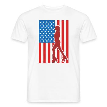 Roller Skating USA Flag - T-shirt homme - blanc - Devant - AI Model Male 178 dark (178cm)