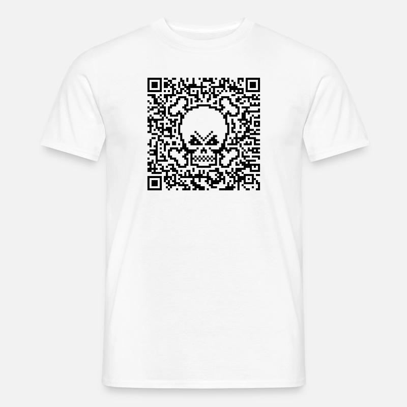 Totenkopf / Totenschädel (Quick Response Code / P) - Männer T-Shirt - Weiß