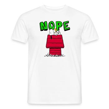 Peanuts Snoopy Nope - Men's T-Shirt - white - Front - AI Model Male 178 dark (178cm)
