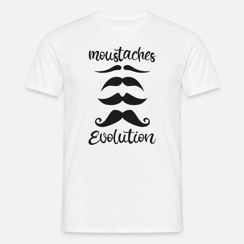 Schnurrbart Evolution - Männer T-Shirt - Weiß