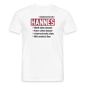 hannes - Männer T-Shirt - Weiß - Vorne - AI Model Male 178 dark (178cm)