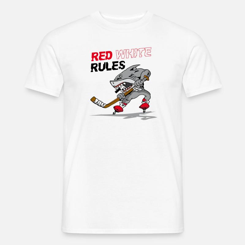 Red White Rules - Hokey - Männer T-Shirt - Weiß