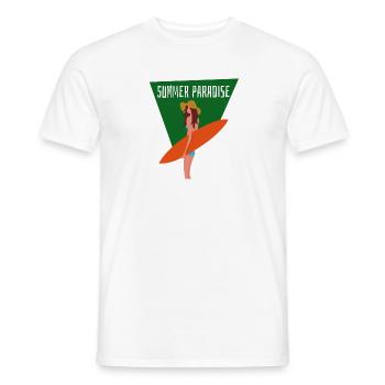 Paradis d'été - T-shirt homme - blanc - Devant - AI Model Male 178 dark (178cm)