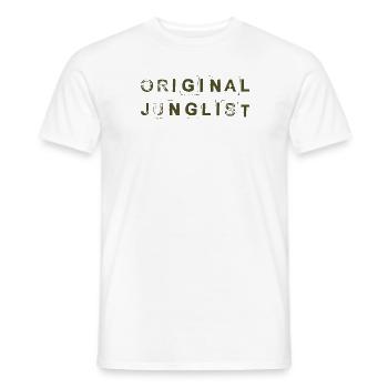 Original Junglist Drum and Bass DNB Olive Remix - Men's T-Shirt - white - Front - AI Model Male 178 dark (178cm)