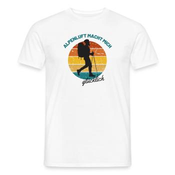 Alpenluft macht mich glücklich | Wandern Klettern - Männer T-Shirt - Weiß - Vorne - AI Model Male 178 dark (178cm)